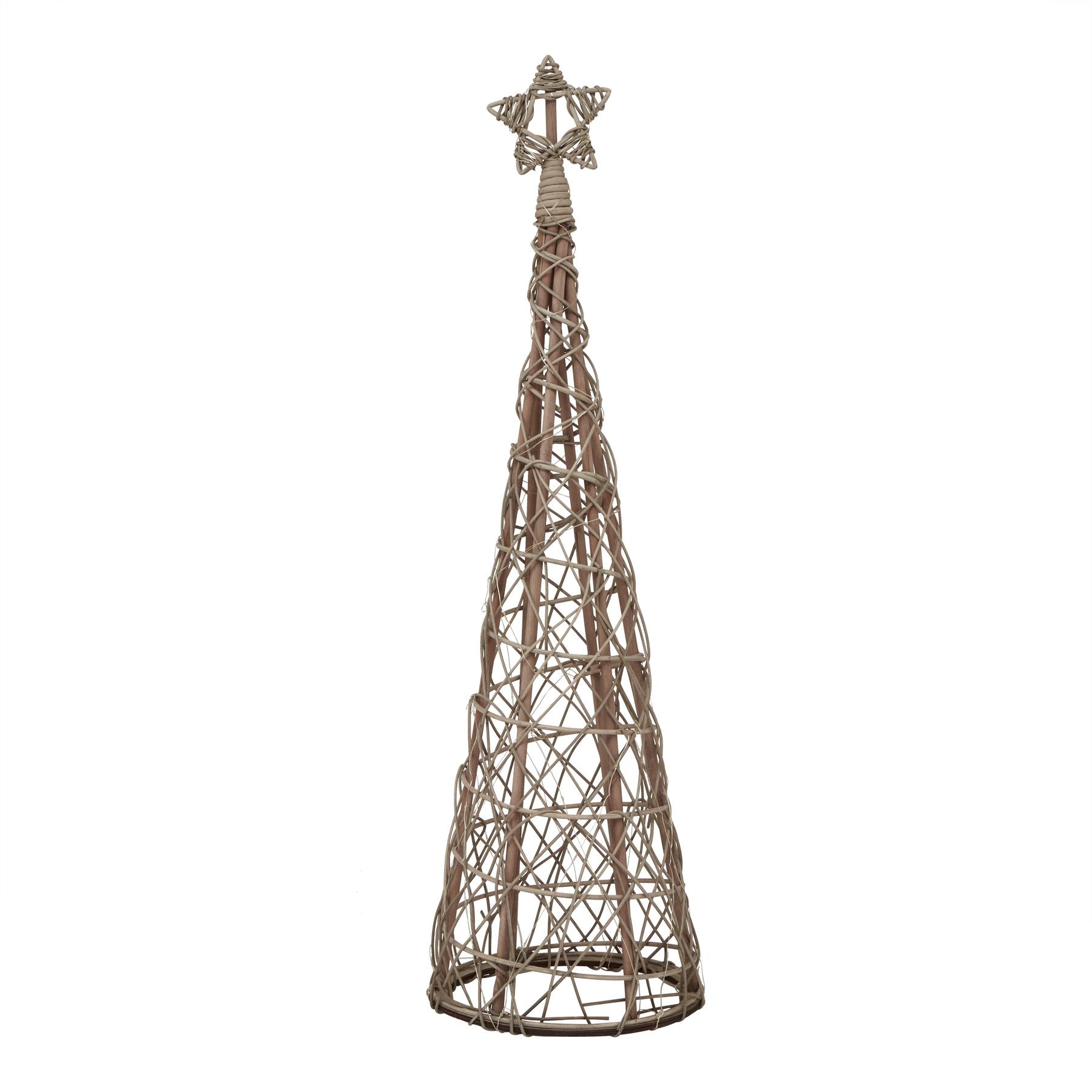 LED Wicker Christmas Tree With Star