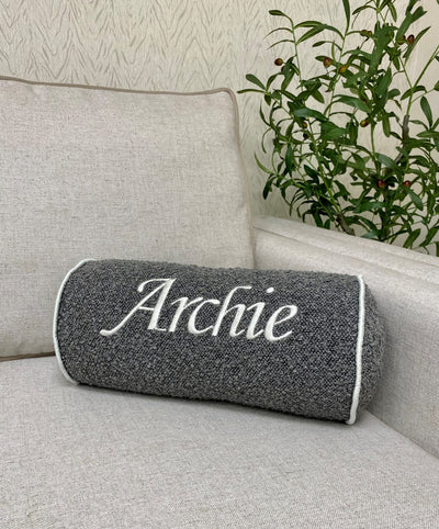 Dark Grey (with white writing/piping)